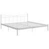 Cadre de lit sans matelas blanc métal 200x200 cm 