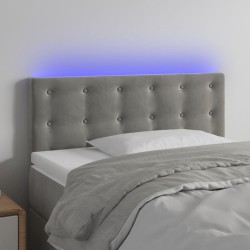 Tête de lit à LED gris clair 100x5x78/88 cm velours 