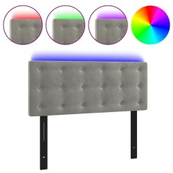 Tête de lit à LED gris clair 100x5x78/88 cm velours 
