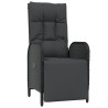 Ensemble à manger de jardin 4 pcs avec coussins noir 