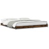 Cadre de lit sans matelas chêne fumé 200x200 cm 