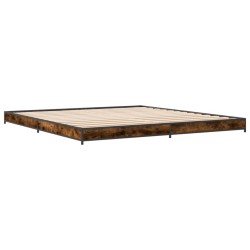 Cadre de lit sans matelas chêne fumé 200x200 cm 