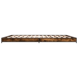 Cadre de lit sans matelas chêne fumé 200x200 cm 