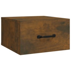 Table de chevet murale Chêne fumé 35x35x20 cm   