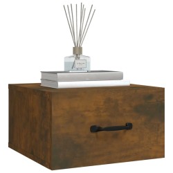 Table de chevet murale Chêne fumé 35x35x20 cm   