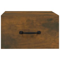 Table de chevet murale Chêne fumé 35x35x20 cm   