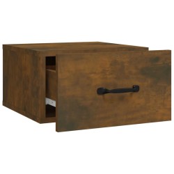 Table de chevet murale Chêne fumé 35x35x20 cm   