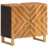 Meuble de lavabo de bain marron et noir bois massif de manguier 