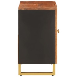 Meuble de lavabo de bain marron et noir bois massif de manguier 
