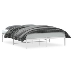 Cadre de lit métal sans matelas blanc 160x200 cm 