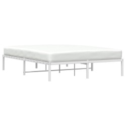 Cadre de lit métal sans matelas blanc 160x200 cm 