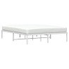 Cadre de lit métal sans matelas blanc 160x200 cm 