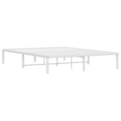 Cadre de lit métal sans matelas blanc 160x200 cm 