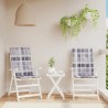 Coussins de chaise jardin à dossier haut lot de 2 carreaux gris 