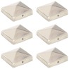 Bouchons de poteau de clôture pyramidaux 6 pcs Inox 81x81 mm 