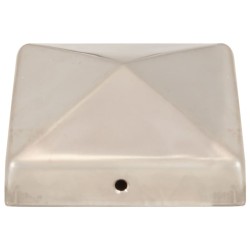 Bouchons de poteau de clôture pyramidaux 6 pcs Inox 81x81 mm 