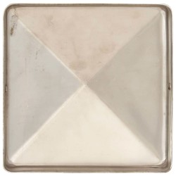 Bouchons de poteau de clôture pyramidaux 6 pcs Inox 81x81 mm 
