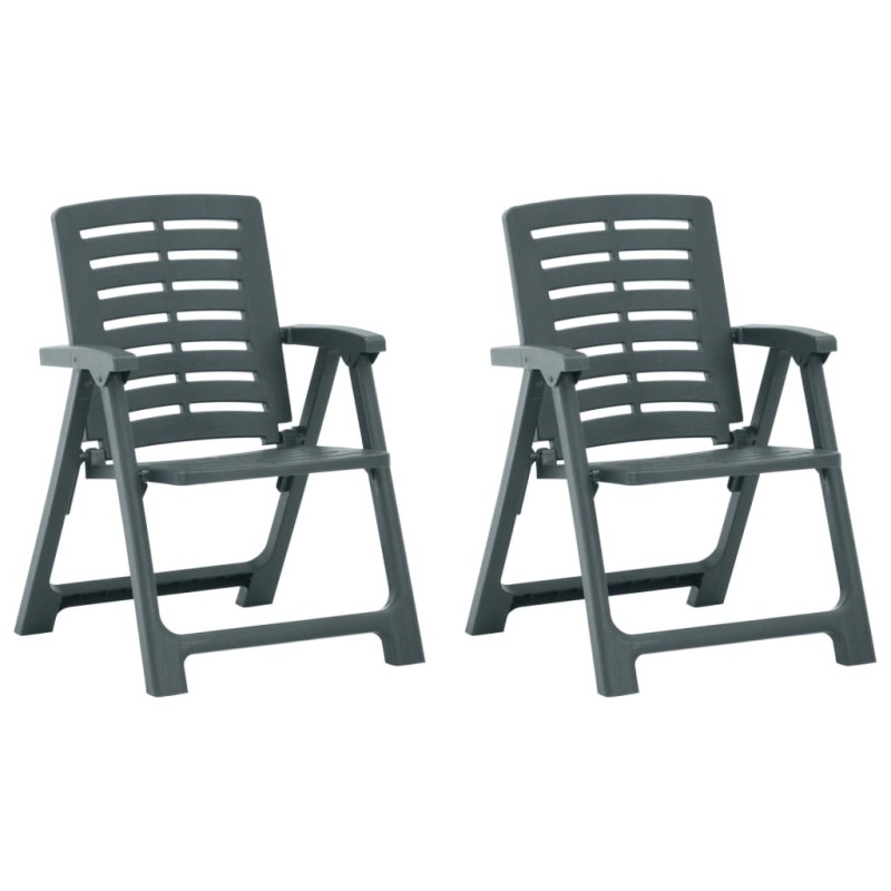 Chaises de jardin lot de 2 Plastique Vert Chaises de jardin lot de 2 Plastique Vert
