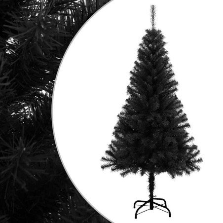 Sapin de Noël artificiel avec support noir 150 cm PVC 