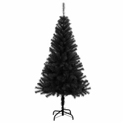 Sapin de Noël artificiel avec support noir 150 cm PVC 