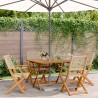 Ensemble à manger de jardin 5 pcs résine tressée et bois massif 