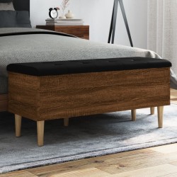 Banc de rangement chêne marron 102x42x46 cm bois d'ingénierie 