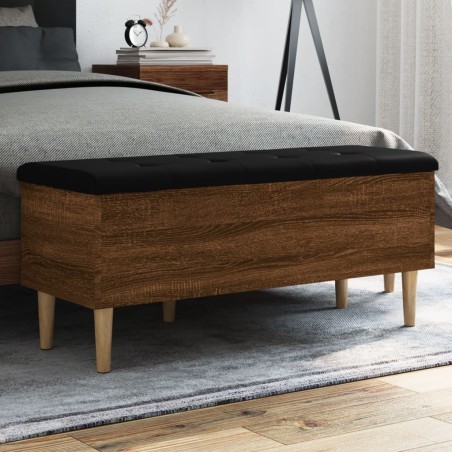Banc de rangement chêne marron 102x42x46 cm bois d'ingénierie 