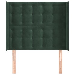 Tête de lit avec oreilles Vert foncé 103x16x118/128 cm Velours 