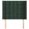 Tête de lit avec oreilles Vert foncé 103x16x118/128 cm Velours 