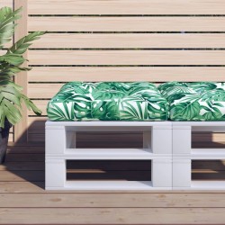 Coussin de palette motif de feuilles 60x61,5x10 cm tissu 