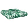 Coussin de palette motif de feuilles 60x61,5x10 cm tissu 
