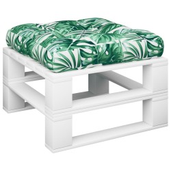 Coussin de palette motif de feuilles 60x61,5x10 cm tissu 