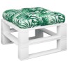 Coussin de palette motif de feuilles 60x61,5x10 cm tissu 