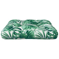 Coussin de palette motif de feuilles 60x61,5x10 cm tissu 