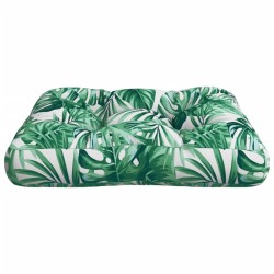Coussin de palette motif de feuilles 60x61,5x10 cm tissu 