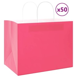 Sacs en papier 50 pcs avec poignées rose 32x22x24 cm 