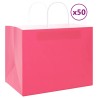 Sacs en papier 50 pcs avec poignées rose 32x22x24 cm 