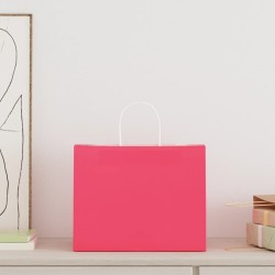 Sacs en papier 50 pcs avec poignées rose 32x22x24 cm 