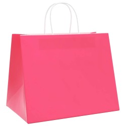Sacs en papier 50 pcs avec poignées rose 32x22x24 cm 