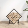 Portant de bois chauffage noir 60x25x60 cm 