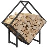 Portant de bois chauffage noir 60x25x60 cm 