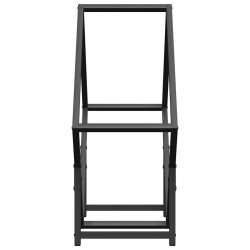 Portant de bois chauffage noir 60x25x60 cm 