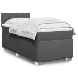 Sommier à lattes de lit avec matelas Gris foncé 80x200 cm Tissu 