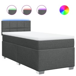 Sommier à lattes de lit avec matelas Gris foncé 80x200 cm Tissu 