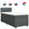 Sommier à lattes de lit avec matelas Gris foncé 80x200 cm Tissu 