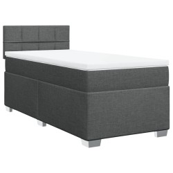 Sommier à lattes de lit avec matelas Gris foncé 80x200 cm Tissu 