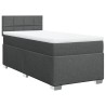 Sommier à lattes de lit avec matelas Gris foncé 80x200 cm Tissu 