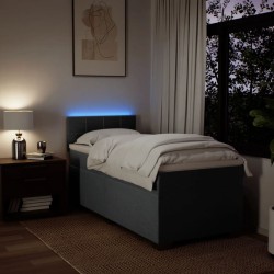 Sommier à lattes de lit avec matelas Gris foncé 80x200 cm Tissu 