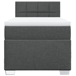 Sommier à lattes de lit avec matelas Gris foncé 80x200 cm Tissu 