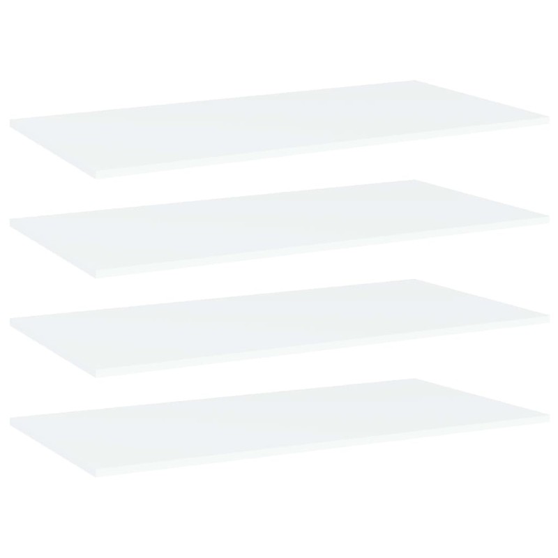 Panneaux de bibliothèque 4 pcs blanc bois d’ingénierie Panneaux de bibliothèque 4 pcs blanc bois d’ingénierie